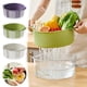 thumbnail image 1 of Lavabo de Doble Capa para Verduras | Canasta Plástica Grande para Drenaje | Colador Apilable Azul para Frutas de Cocina | PET Seguro para Alimentos | 21x23.4x9.8cm | Colador para Fregadero Doméstico, 1 of 8