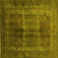 thumbnail image 1 of Ahgly Company Machine Washable Indoor Square Oriental Yellow Industrial Area Rugs, 3' Square, 1 of 4