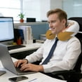 thumbnail image 2 of Neck Pillow, Cute Dog Memory Foam U-Shaped Travel Pillow for Airplane Car Train Office Nap, Portable Soft Head Neck Support for Sleeping & Reclining Red Scarf Black Dog Paw Print, 2 of 9