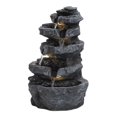 thumbnail image 2 of Selrti 5-Tiered Cascading Rock, 22" High Outdoor Garden Waterfall with LED Lights And Pump, Resin Water Fountain for Garden, Patio, Yard, Deck Decor, 2 of 8