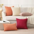 thumbnail image 5 of Wehilion Pack of 2 Corduroy Decorative Throw Pillow Covers Soft Boho Striped Pillow Covers Modern Farmhouse Christmas Home Decor for Sofa Living Room Couch Bed, 5 of 6
