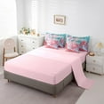 thumbnail image 3 of Erosebridal Ocean Wave Bedding King Size, Pink Blossoms Bed in a Bag King size, Romantic Beach Reversible Bed Set, Breathable Room Decoration, 7 Pieces, 3 of 6