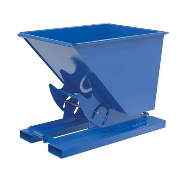 Vestil D-50-HD-NB 6000 lbs 0.5 cu. Yard Steel Heavy Duty No Bump & Dump Hopper - Blue