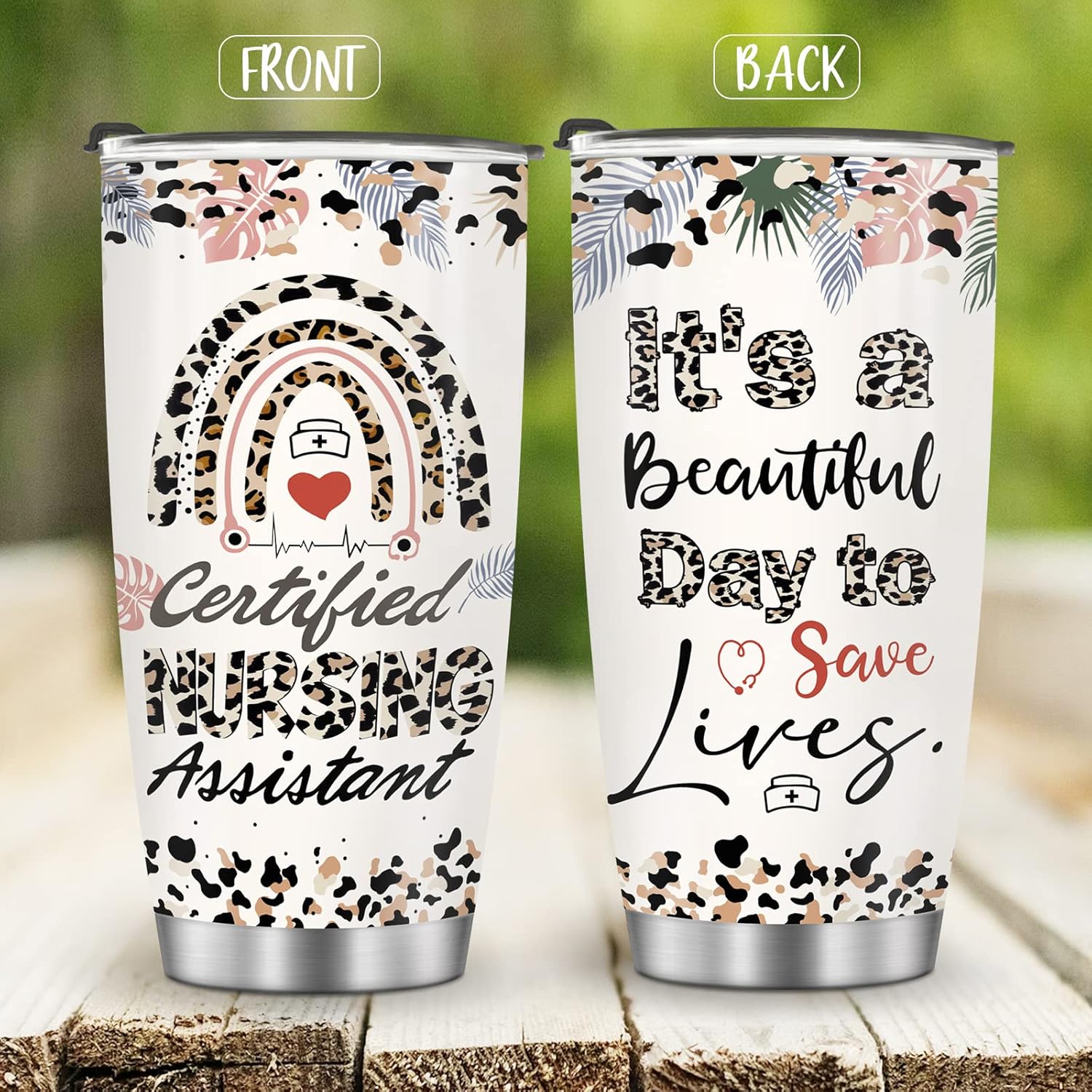 Nurse Mug Tumbler Gifts for Women Nursing Practitioner Nurses Week Day Birthday Graduation Present for Travel Home Office School 20oz Insulated Cup with Lid for Water Iced Tea Coffee