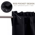 thumbnail image 2 of OVZME Black Blackout Valance for Window 14 Inches long, Small Window Kitchen Valance Curtain, Rod Pocket Cafe Valance for Living Room Bedroom Bathroom Laundry Basement, 60"W x 14"L, 1 Piece, 2 of 8