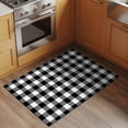 thumbnail image 3 of Black White Plaid Bathroom Mats 2x3 FT,Non Slip Small Kitchen Mat,Gradient Geometric Buffalo Checkered Washable Soft Backed Front Door Throw Rugs Non-Shedding Indoor Outdoor Doormat for Entryway Sink, 3 of 8