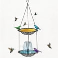 thumbnail image 2 of Solar Powered Hanging Bird Bath and Feeder, Outdoor Garden Fountain with Automatic Water Circulation for Patio Decoration, 2 of 5