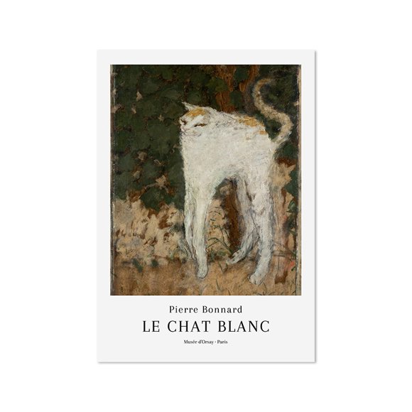 Pierre Bonnard Le Chat Blanc Exhibition Poster Meme Cat Painting Cat Lover Gift Museum Gallery Wall Art Canvas Print Home Decor