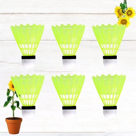 Raindrops 6Pcs Shuttlecock for Badminton with Rounded Cork Tip and Good Elasticity for Outdoor Use
