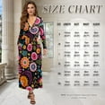 thumbnail image 6 of FKELYI Hippie Flower Print Womens Fall Dress Long Sleeve Maxi Dress for Wedding Party Casual Outdoor Cloth V Neck Soft Dresses with Pocket, M, 6 of 6