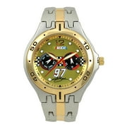 NASCAR Kurt Busch Men's Multifunction Water Resistant Sport Watch, Gold Dial