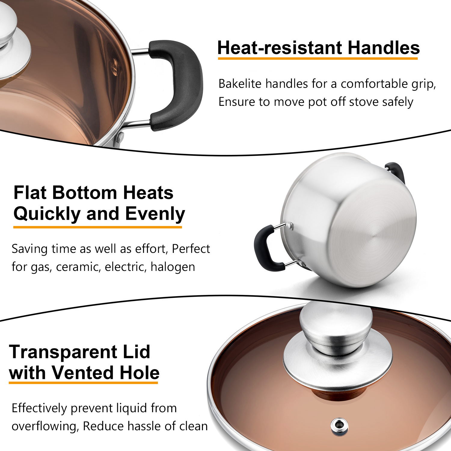 Walchoice 4-Quart Stainless Steel Stockpot with Lid photo 6