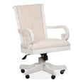 thumbnail image 1 of Bowery Hill Contemporary Alabaster Upholstered Swivel Chair With Casters, 1 of 9