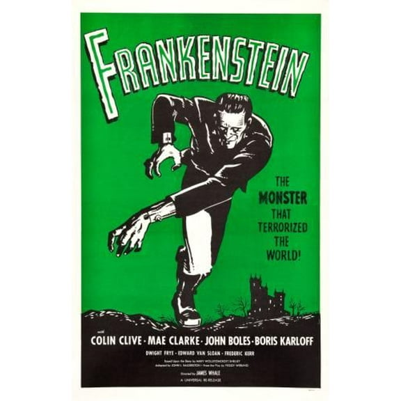 Frankenstein Movie Poster 16in x 24in 16x24 #397852 Multi-Color Square Adults Z Posters