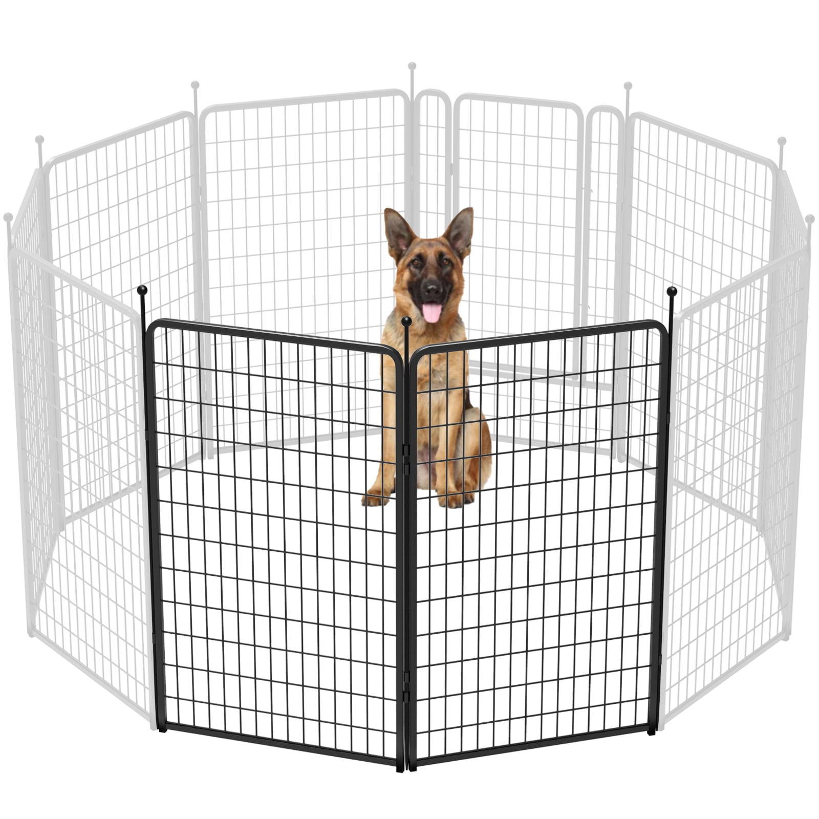 FXW Rollick Dog Playpen Outdoor, 2 Panels 50" Height Dog Fence Exercise