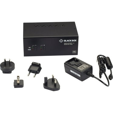 Black Box KV6222DP KVM Switch - Dual-Monitor, DisplayPort 1.2, 4K 60Hz, USB 3.0 Hub, Audio