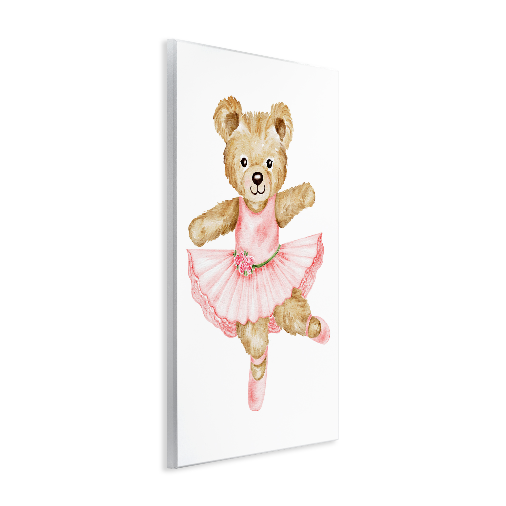 Ballerina Teddy Bear Wall Plaque Art, design by Amy Hall
