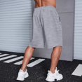 thumbnail image 4 of Men's Casual Classic Shorts Athletic Solid Color Sweat Shorts with Drawstring Gray 2XL, 4 of 6