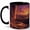 Black, variant on Moon Garden Fantasy 11oz Ceramic Mug, Floral Night Sky Dreamscape Coffee Cup