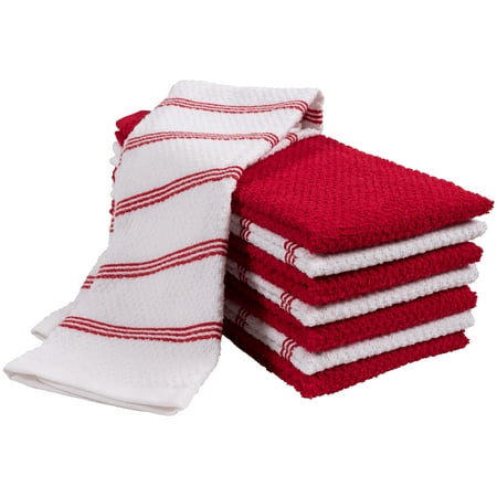 Pantry Piedmont Kitchen Towels (Set of 8, 16x26 inches), 100% Cotton, Ultra Absorbent Terry Towels -