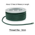 thumbnail image 2 of Unique Bargains Nylon Thread Twine Beading Cord 3mm Extra-Strong Braided Nylon Crafting String 4M/13 Feet, Dark Green, 2 of 7