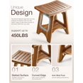 thumbnail image 5 of 18" Teak Shower Bench for Inside Shower - 450LBS Capacity Wooden Shower Stool Benches Waterproof for Shaving Legs - Bench Seat with Storage Towel Shelf for Bathroom - Tub Bench Chair Spa Bath, 5 of 7