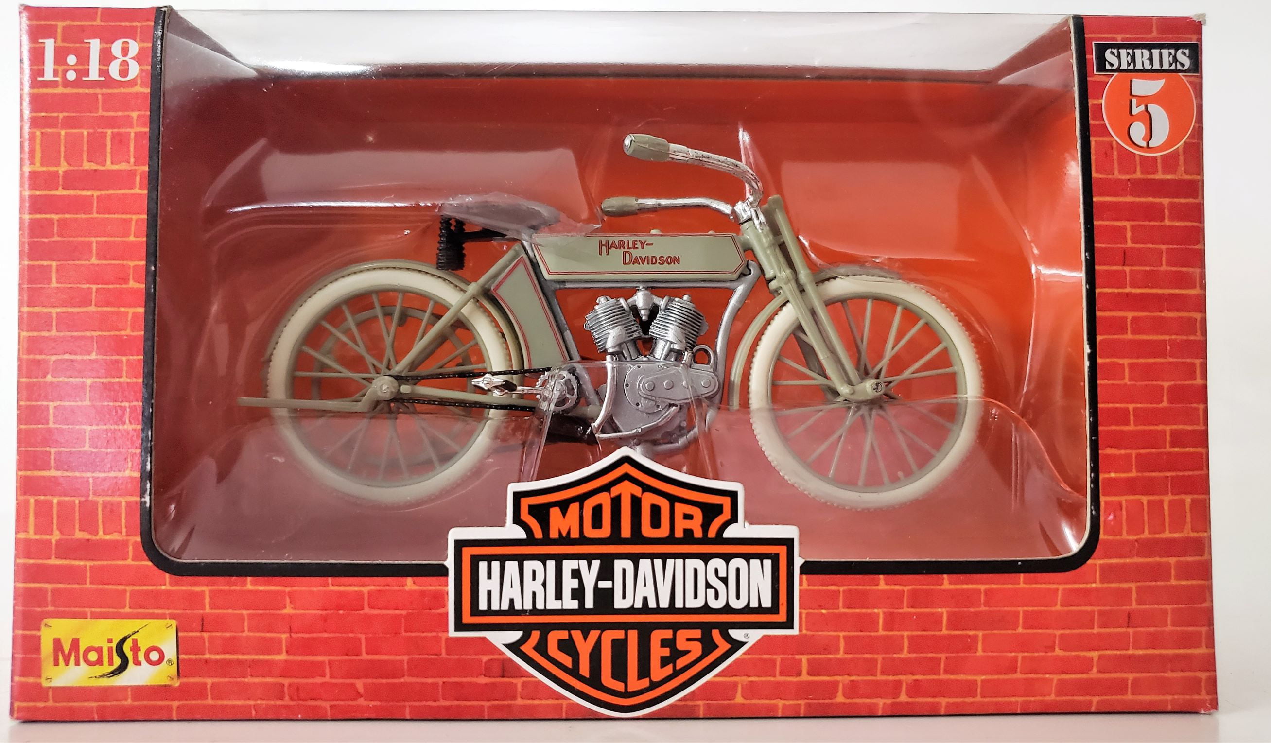 1:18 Maisto Harley Davidson 1909 TWIN 5D V-TWIN Bike Motorcycle Model White 
