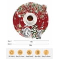 thumbnail image 6 of 15 Inch Round Placemats Set of 6, Red Christmas Gnomes Non Slip Heat Insulation PP Table Mats, Xmas Tree Poinsettia Winter Gifts Washable Place Mats for Kitchen Dining Party Table Decor, 6 of 7