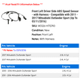 thumbnail image 2 of Front Left Driver Side ABS Speed Sensor - with Harness - Compatible with 2011 - 2017 Mitsubishi Outlander Sport (Up To 03/11/2016) 2012 2013 2014 2015, 2 of 2