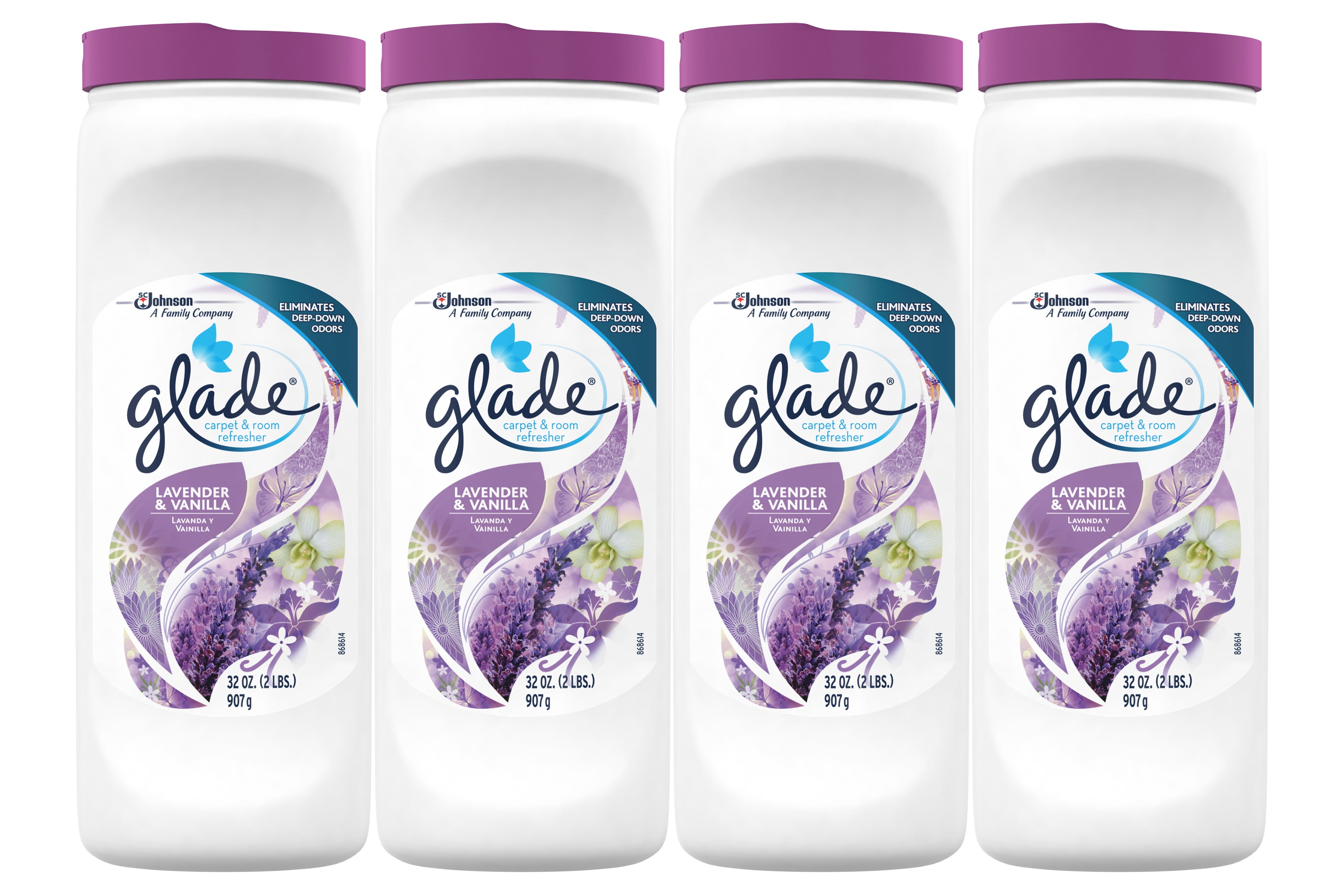 Glade Lavender & Vanilla Carpet Refresher Powder, 32 oz (4Pack)