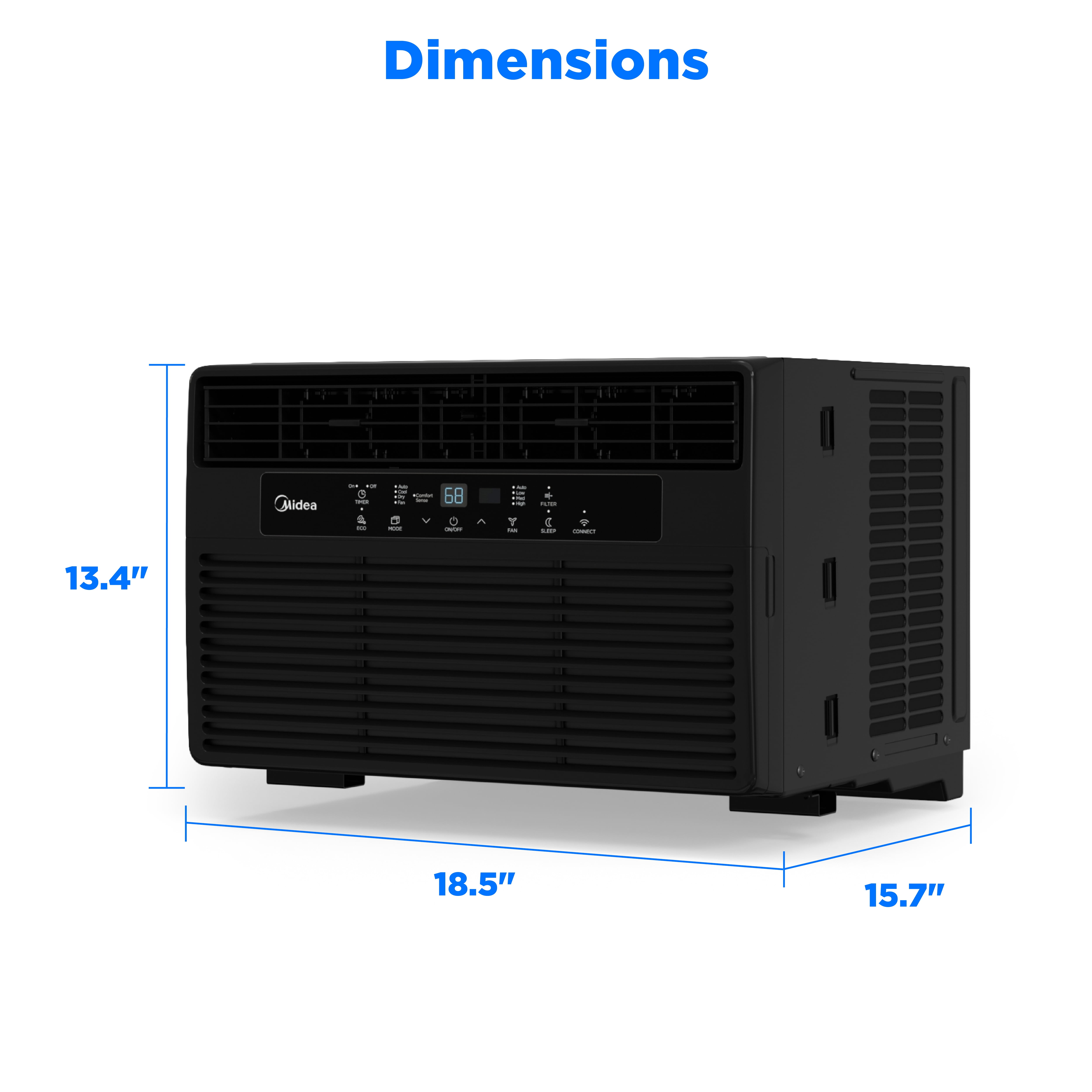 Midea Smart 8,000 BTU 115V Window Air Conditioner with Remote for 350 Sq. Ft., Black