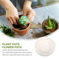 thumbnail image 4 of Raindrops White Ceramic Planter Pot Stand for Home Office Decoration, 4 of 5