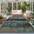 thumbnail image 2 of Area Rugs 3'x5', Teal Wood Grain Carpet Runner Indoor Outdoor Rugs Home Decor Aesthetic, Gradient Farm Old Wooden Board Vintage Non Slip Mats Washable Accent Rug for Living Room Bedroom, 2 of 8