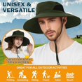 thumbnail image 2 of Bxaolu Wide Brim Sun Hat, Sun Protection Waterproof Packable Bucket Hat for Men Women, Fishing Hiking Beach Garden Hat, Green, 2 of 5