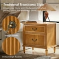 thumbnail image 3 of Farmhouse Wooden 2-Drawer End Table Set of 2 with USB Charging Station Storage for Living Room, Sofa, Accent Chair or Recliner Acorn, 3 of 9