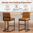 thumbnail image 6 of 24" Bar Stools, Counter Height Bar Stools with Back, Modern PU Leather Barstools for Kitchen Island, Upholstered Bar Chair with Black Metal Frame Footrest, 6 of 7