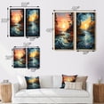 thumbnail image 4 of Designart "Sapphire Serenity Peach River wall decor II" Lake Framed Wall Art Set Of 2 - Peach Landscapes Gallery Wall Frame Set For Home Decor, 4 of 7