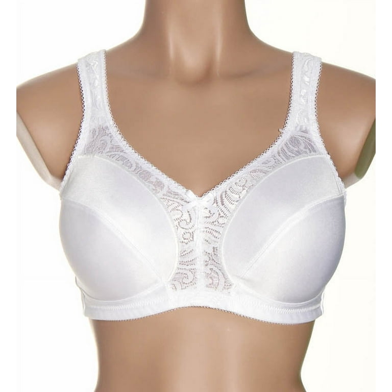 JMS White 44C Wirefree Satin Self Lined Low Stretch Cup Bra Low Wear Clean
