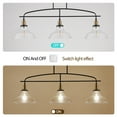 thumbnail image 4 of Jopath 45" Farmhouse 3-Light Pendant Chandelier with Clear Glass Shades,Black Metal Frame,Adjustable Height, Modern Industrial Lighting for Kitchen Island,Dining Room,Living Room (Bulb Not Included), 4 of 8