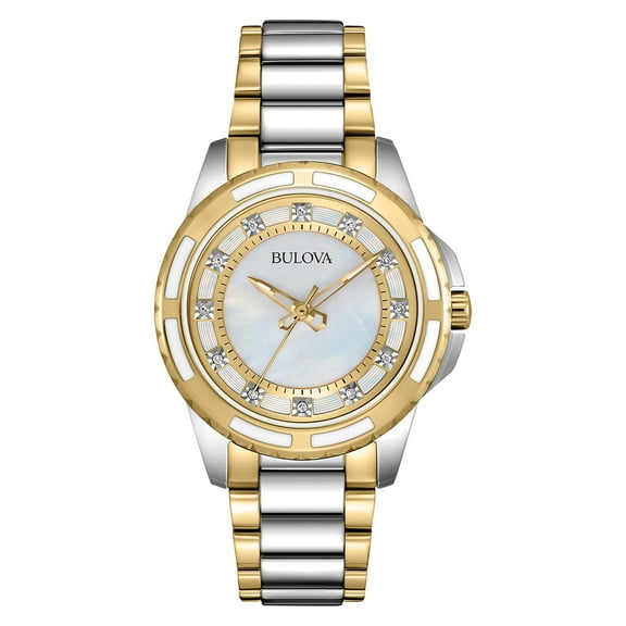 Women's Diamond Two-Tone Stainless Steel and Mother of Pearl Dial