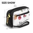 thumbnail image 3 of YFYANG Leather Portable Travel Small Makeup Bag, Multifunctional Storage Bag, Red Watercolorl Floral Pattern Cosmetic Bag, 3 of 4