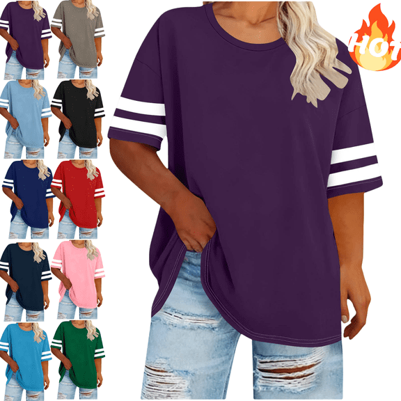 Mifsaly Womens Oversized T Shirt Casual Short Sleeve Crewneck Athletic Summer Tops Loose Fit Soft Breathable Cotton Tee Daily Loungewear Sport Shirt XXXL