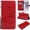 Red Big Butterfly, variant on iPhone 6s Plus Wallet Case, iPhone 6 Plus Case, Dteck Embossed Big Butterfly Magnetic Flip PU Leather Folio Stand Case Cover Built-in Card Slots & Money Pocket, with wrist Strap, Red
