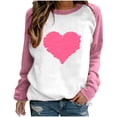 thumbnail image 2 of ZyeKqe Valentines Sweatshirt for Women Crewneck Color Block Pullover Tops Cute Heart Graphic Long Sleeve Shirts, 2 of 4