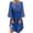 Blue, variant on Womens Summer Dresses Sevevn Women's Summer Casual Cotton Linen Loose Short Sleeve Round Neck Solid Dress