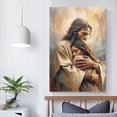 thumbnail image 5 of Christ Jesus And Woman Wall Art God Jesus Hugging Woman Hair Vintage Canvas Painting Wall Art Poster Scroll Canvas Painting Picture Living Room Decor Home 16x24inch(40x60cm), 5 of 6