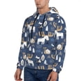 thumbnail image 3 of Kdxio Forest Elk Print Mens Casual Hooded Collar Drawstring Hoodies Pullover Sweatshirts Casual Long Sleeve Shirts-Large, 3 of 7