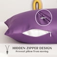 thumbnail image 4 of Satin Super Soft Toddler Pillowcases with Hidden Zipper Closure, Luxury and Silky Travel Pillow Covers, 13" x 18", Purple, 2 Pack, 4 of 6