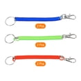 thumbnail image 3 of Uxcell 6.7" Spiral Retractable Spring Coil Keychain, 6 Pack, Red Green Blue, 3 of 6