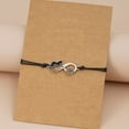 thumbnail image 4 of rygai Women Bracelet Oil-dropping Handmade Braided Adjustable Soft Love Heart Black Cat Charm Rope String Fashion Jewelry,White, 4 of 7